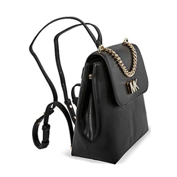 NWT Michael Kors Mott Chain Leather Black Convertible Backpack - Picture 4 of 9